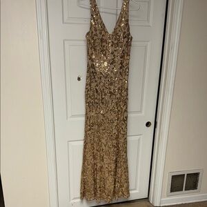 City Triangles Gold Asymmetrical Dress